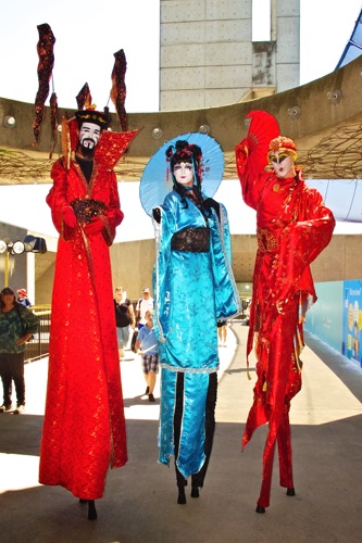 Asian Trilogy in Blue and Reds